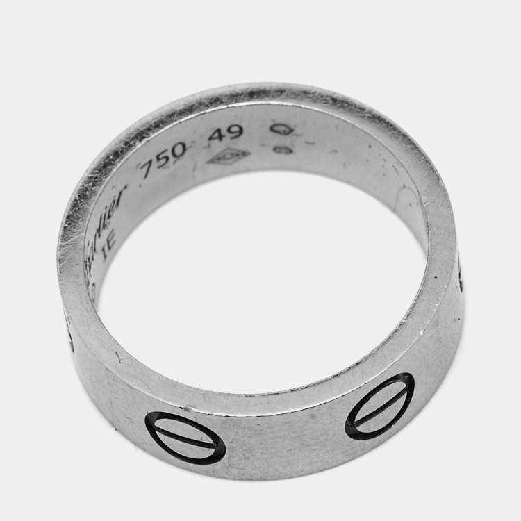 Pre Owned Cartier Love 18k White Gold Rings Size 49