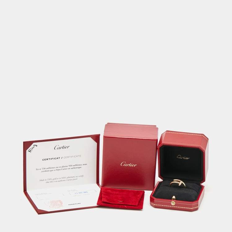 Pre Owned Cartier Juste Un Clou Diamonds 18k Yellow Gold Ring Size 57