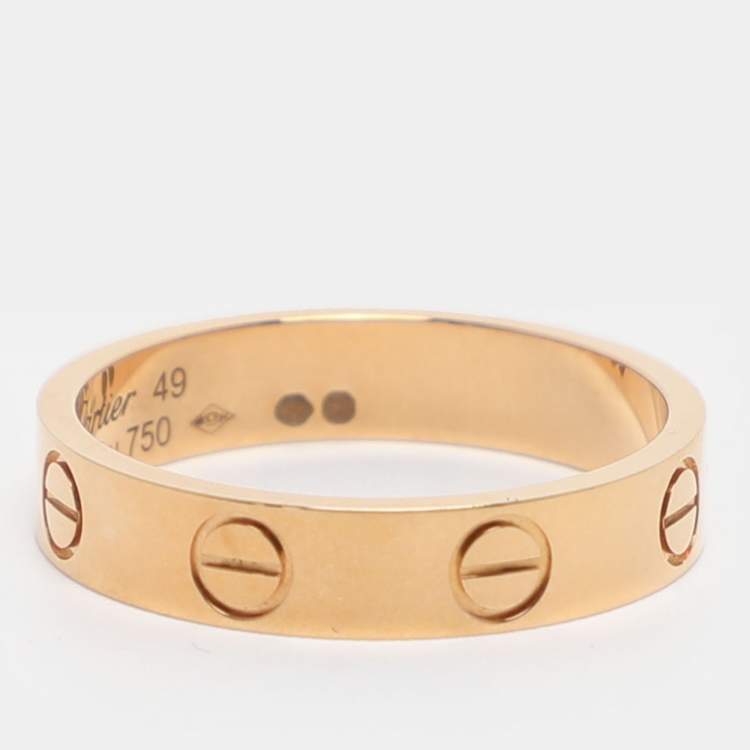Pre Owned Cartier Love 18k Yellow Gold Wedding Band Ring Size 49