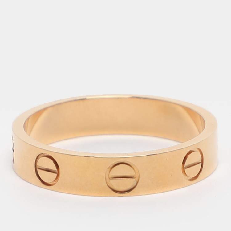 Pre Owned Cartier Love 18k Yellow Gold Wedding Band Ring Size 49