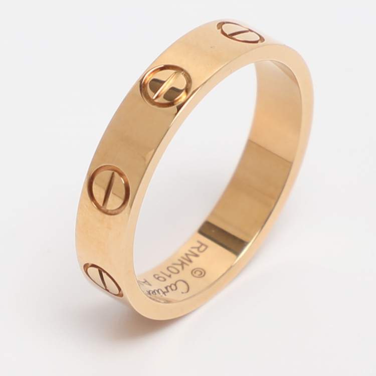 Pre Owned Cartier Love 18k Yellow Gold Wedding Band Ring Size 49