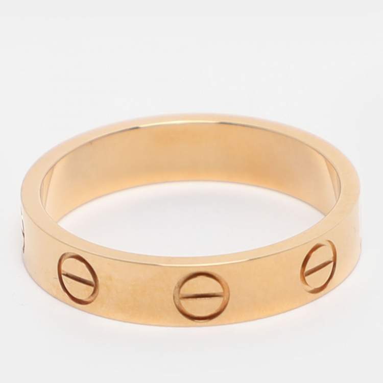 Pre Owned Cartier Love 18k Yellow Gold Wedding Band Ring Size 49