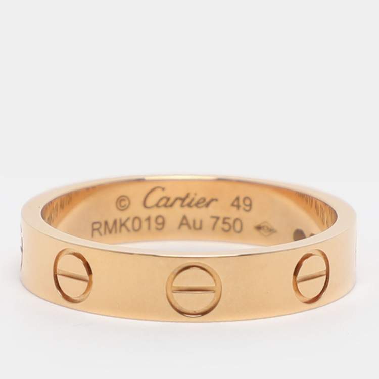 Pre Owned Cartier Love 18k Yellow Gold Wedding Band Ring Size 49