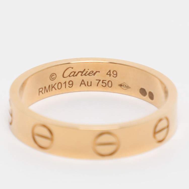 Pre Owned Cartier Love 18k Yellow Gold Wedding Band Ring Size 49