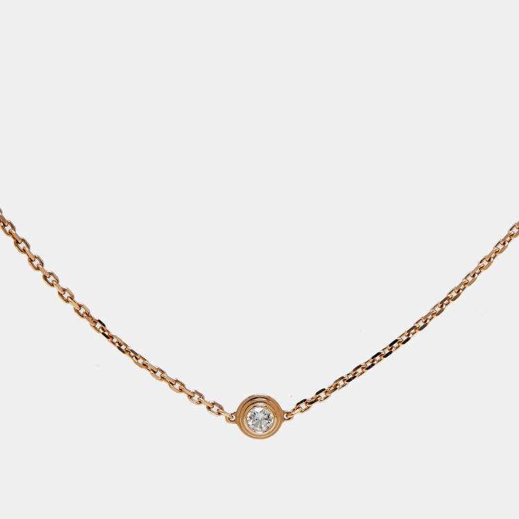 Pre Owned Cartier d'Amour Diamond 18k Rose Gold Mini Model Bracelet