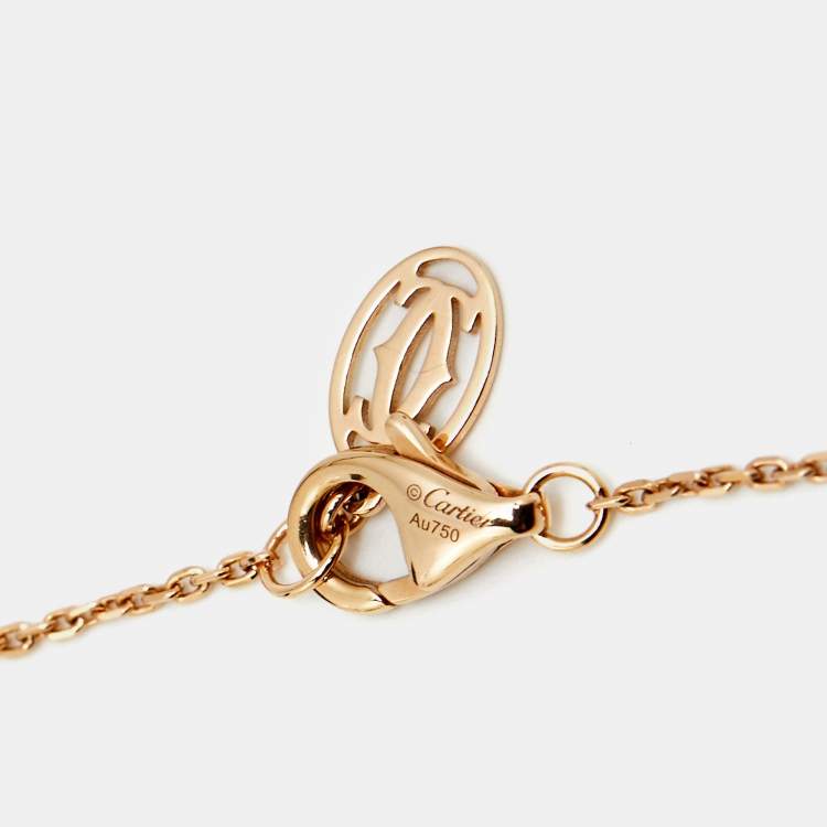 Pre Owned Cartier d'Amour Diamond 18k Rose Gold Mini Model Bracelet