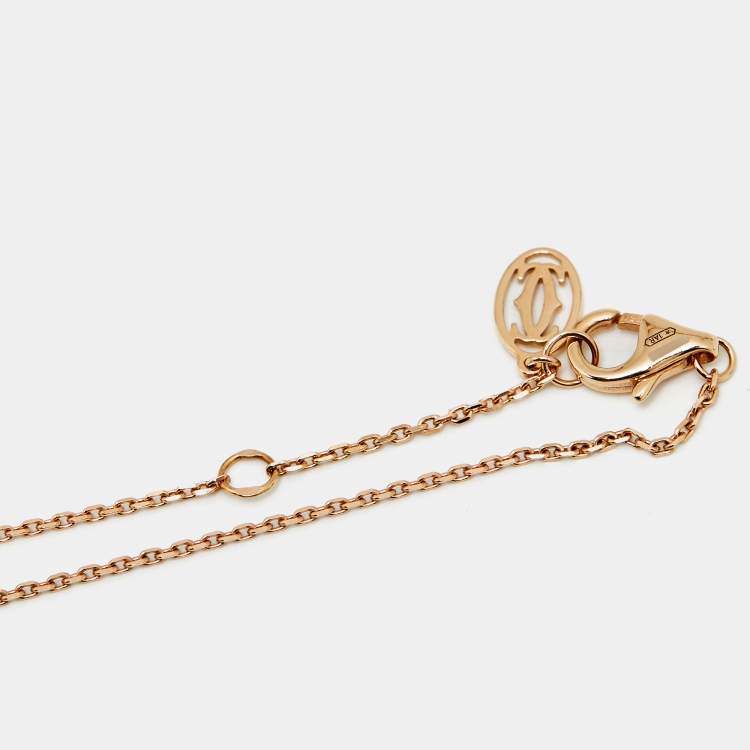 Pre Owned Cartier d'Amour Diamond 18k Rose Gold Mini Model Bracelet