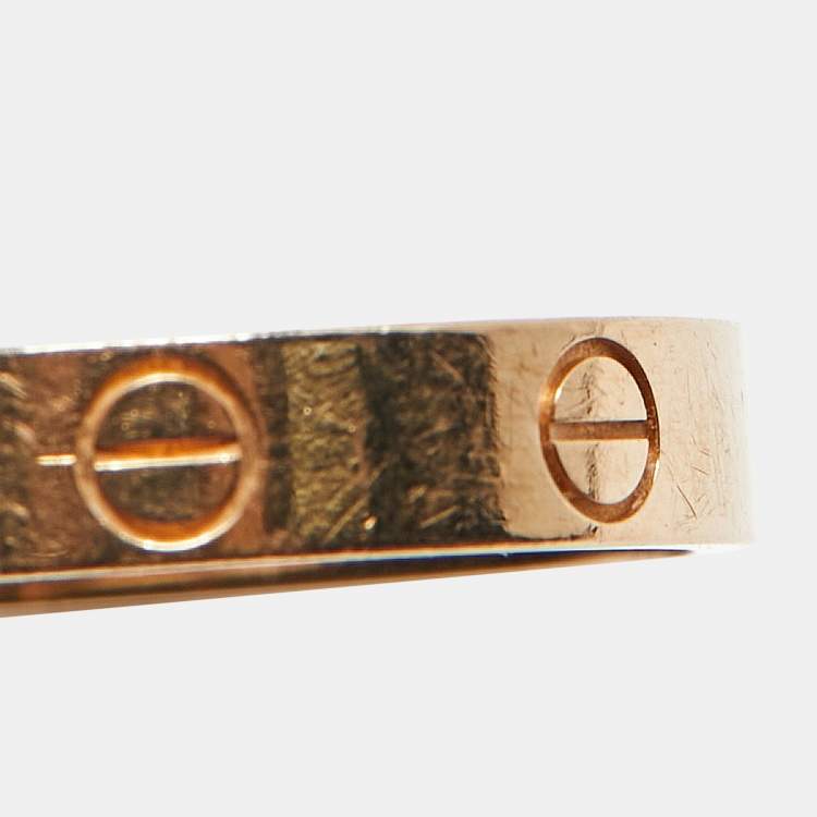 Pre Owned Cartier Love 18k Rose Gold Small Model Ring Size 55