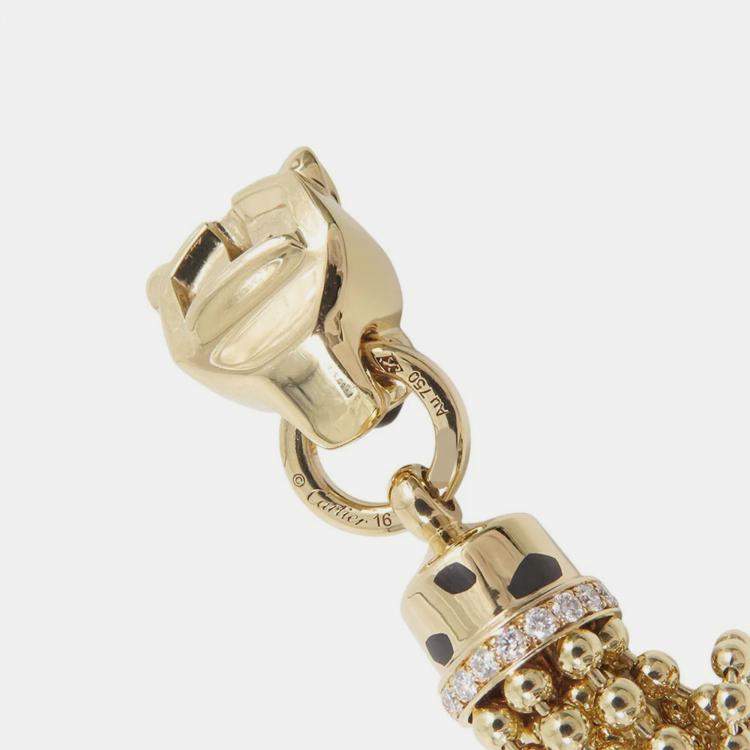 Pre Owned Cartier Panthere De Cartier 18K Yellow Gold, Diamond Chain Bracelet