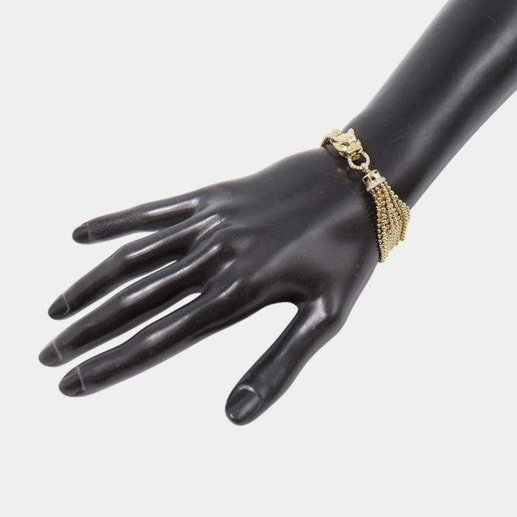 Pre Owned Cartier Panthere De Cartier 18K Yellow Gold, Diamond Chain Bracelet