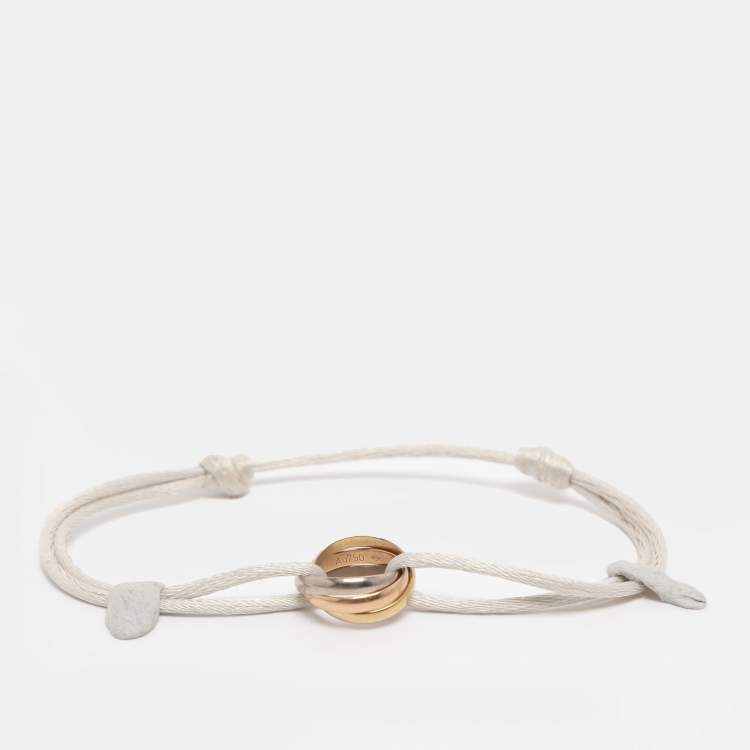 Pre Owned Cartier Trinity 18K Three Tone Gold Adjustable Cord Bracelet