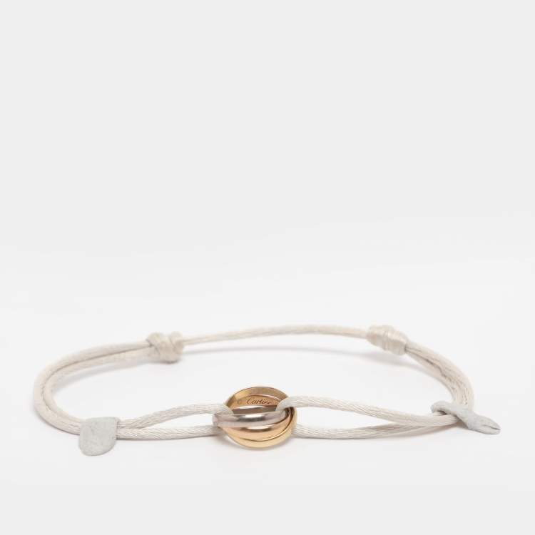 Pre Owned Cartier Trinity 18K Three Tone Gold Adjustable Cord Bracelet
