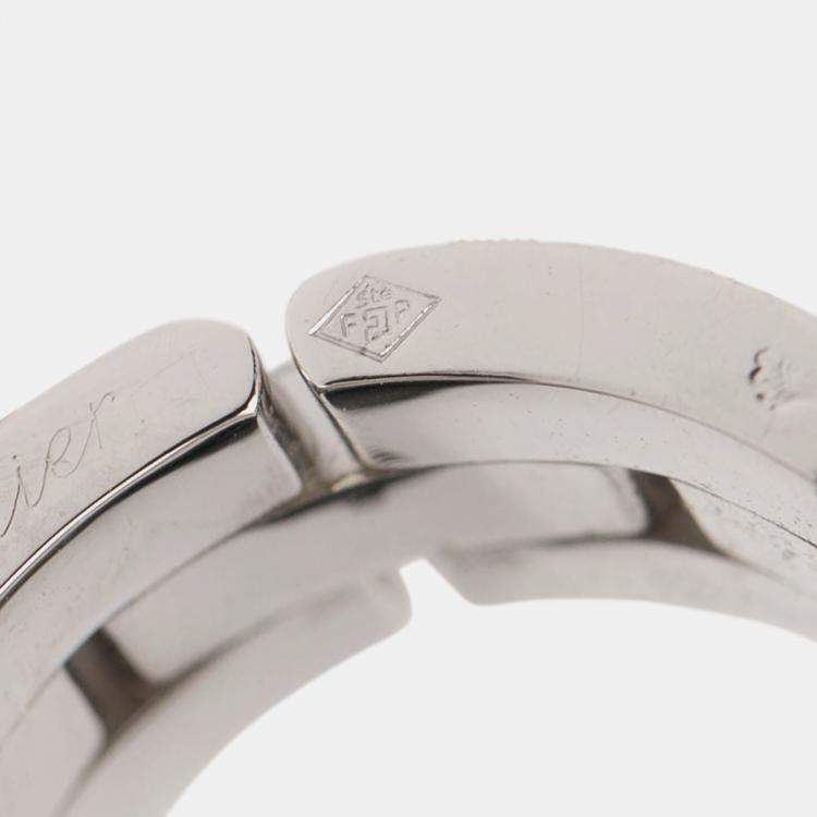 Pre Owned Cartier 18K White Gold Triple Row Maillon Panthère Ring