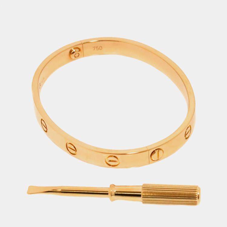 Pre Owned Cartier Love 18K Pink Gold Bracelet Size 16