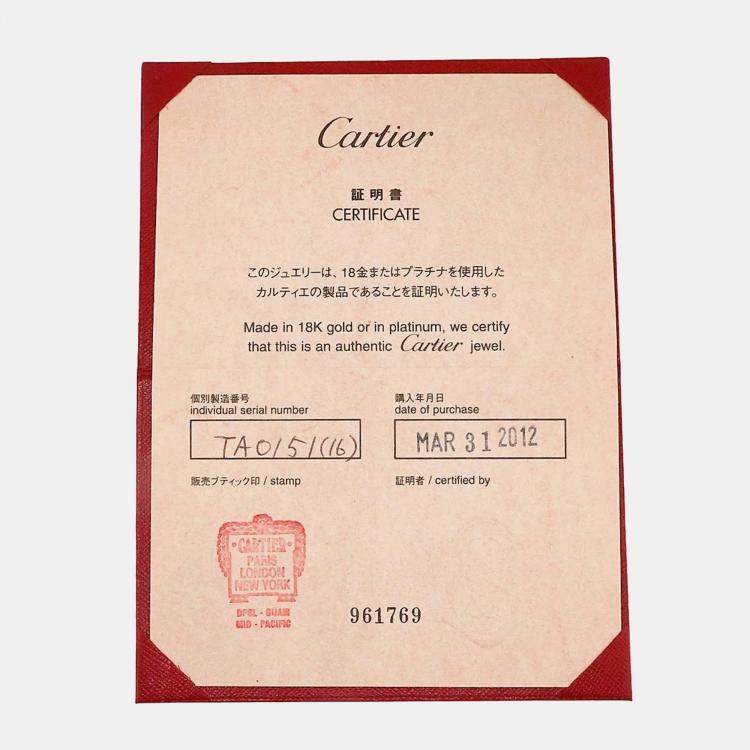 Pre Owned Cartier Love 18K Pink Gold 4 Diamonds Bracelet Size 16