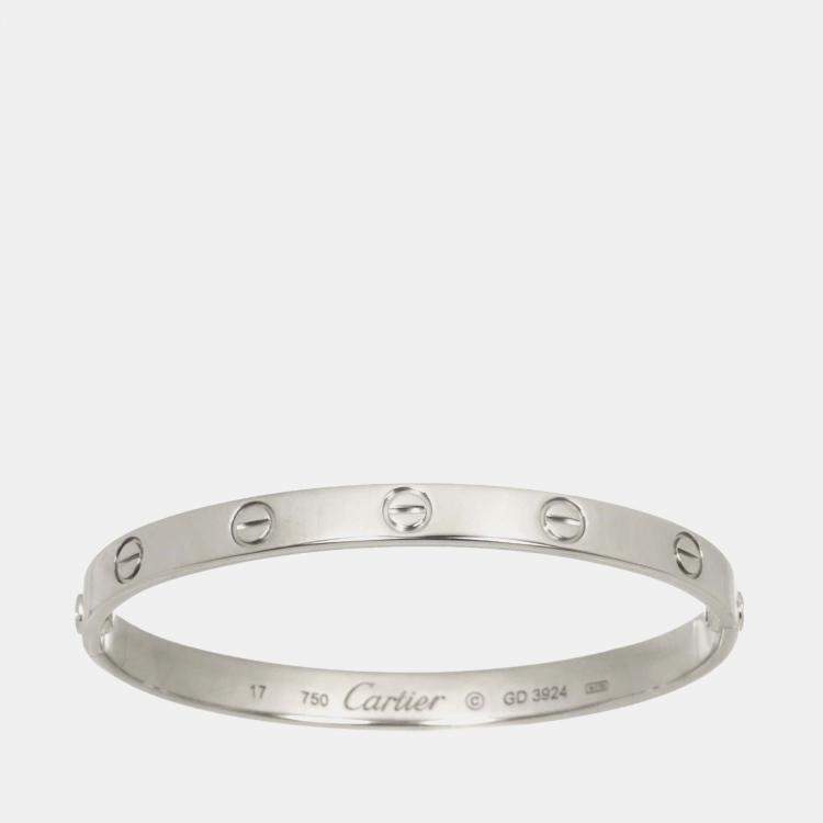 Pre Owned سوار كارتييه لوف ذهب أبيض عيار 18 حجم 17