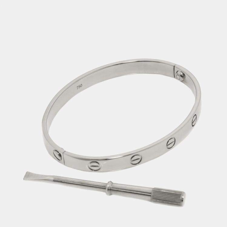 Pre Owned سوار كارتييه لوف ذهب أبيض عيار 18 حجم 17