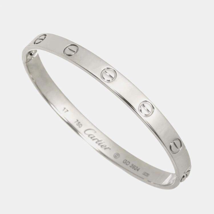 Pre Owned سوار كارتييه لوف ذهب أبيض عيار 18 حجم 17