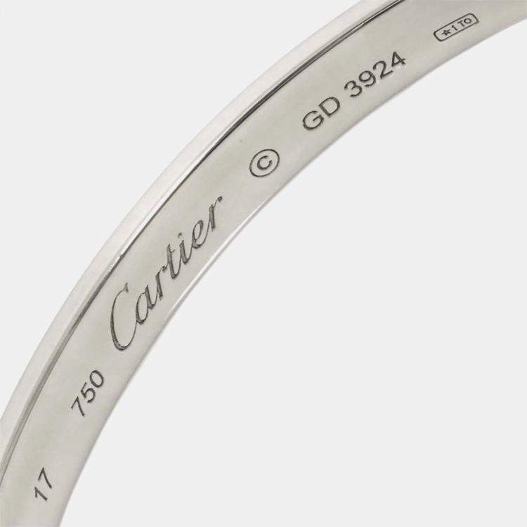 Pre Owned سوار كارتييه لوف ذهب أبيض عيار 18 حجم 17