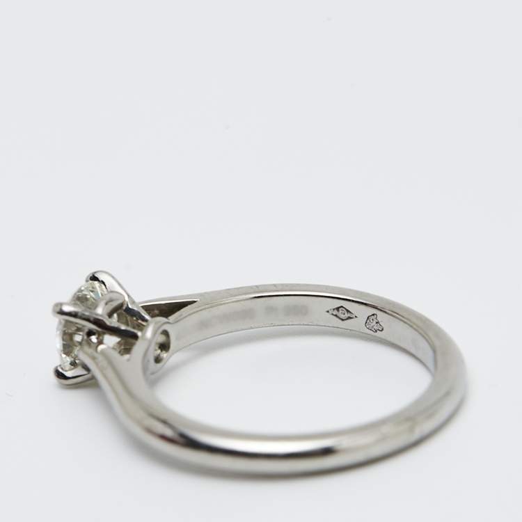 Pre Owned Cartier Solitaire 1895 0.52ct Solitaire Diamond Platinum Ring Size 48
