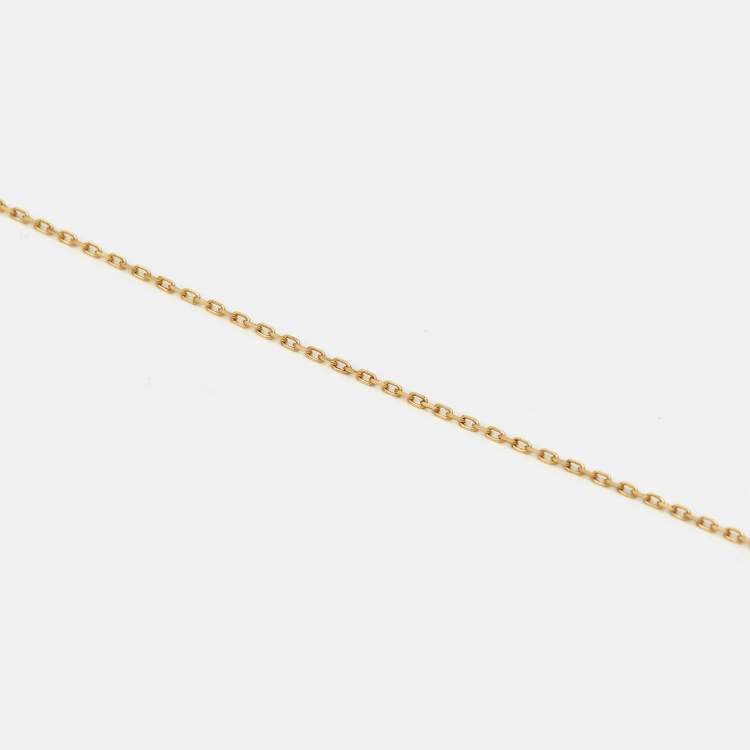 Pre Owned Cartier Amulette De Cartier Mother of Pearl Diamond 18k Yellow Gold Small Model Necklace