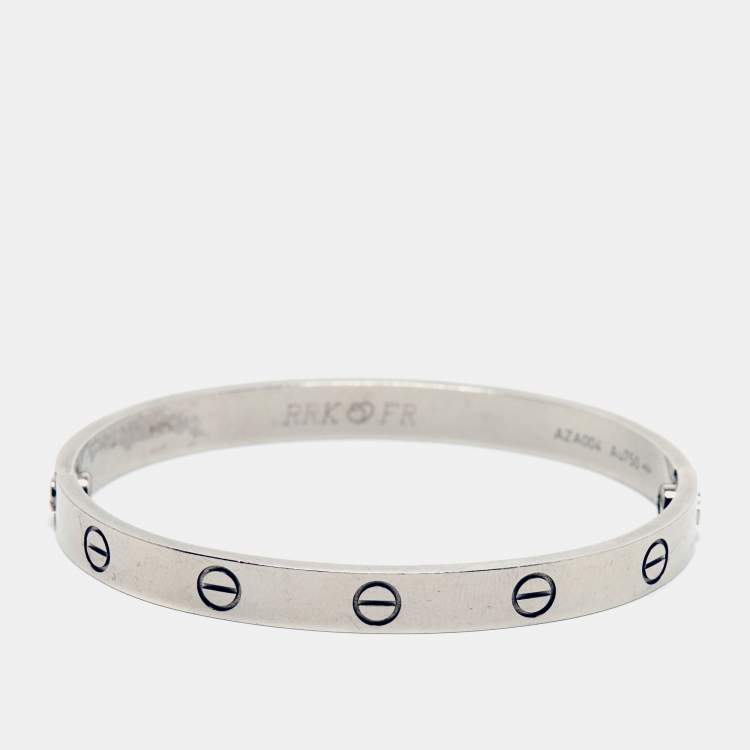 Pre Owned Cartier Love 18k White Gold Classic Model Bracelet 17