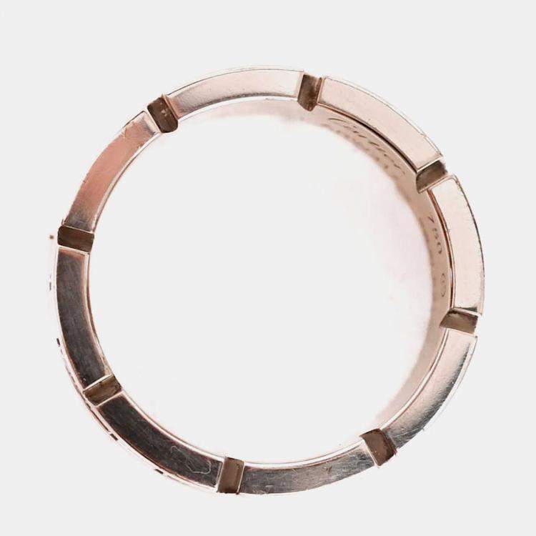 Pre Owned Cartier Tank Francaise 18K White Gold and Diamond Band Ring EU 55