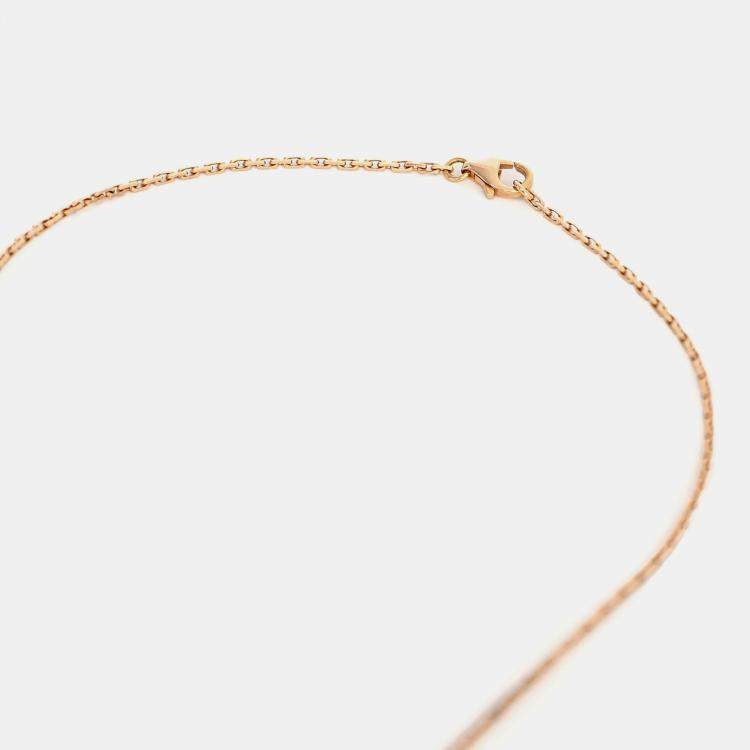 Pre Owned Cartier Love 18K Yellow Gold 3 Diamond Pendant Necklace