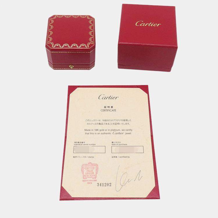 Pre Owned Cartier Double C De Cartier 18K White Gold and Diamond Band Ring EU 51