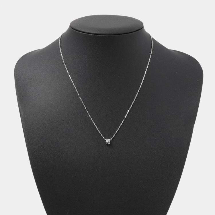 Pre Owned Cartier C De Cartier 18K White Gold and Diamond Pendant Necklace