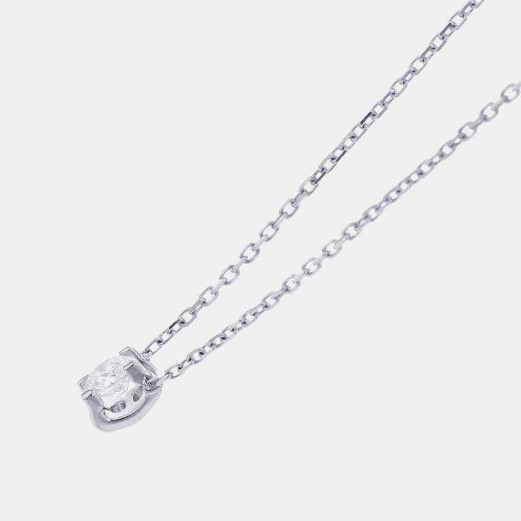 Pre Owned Cartier C De Cartier 18K White Gold and Diamond Pendant Necklace