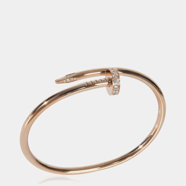 Pre Owned Cartier Juste Un Clou 18K Rose Gold and Diamond Bracelet