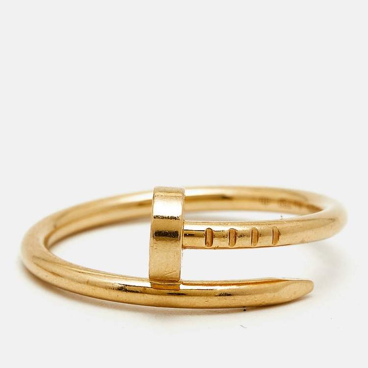 Pre Owned Cartier Juste Un Clou 18k Yellow Gold Small Model Ring Size 52