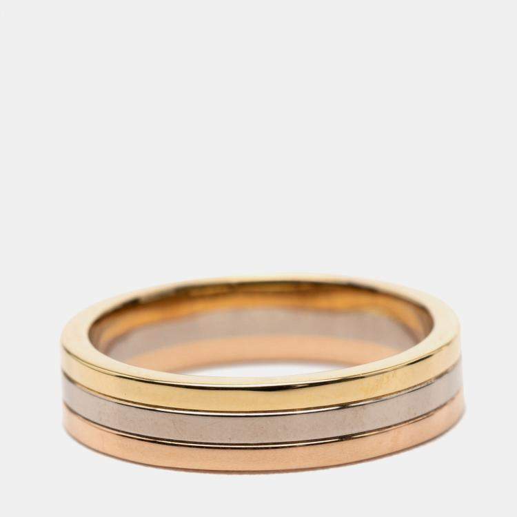 Pre Owned Cartier 18K Tricolor Gold Vendome Louis Cartier Wedding Band