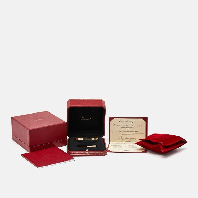 Pre Owned سوار كارتييه "لوف" ذهب أصفر عيار 18 موديل كلاسيكي مقاس 20