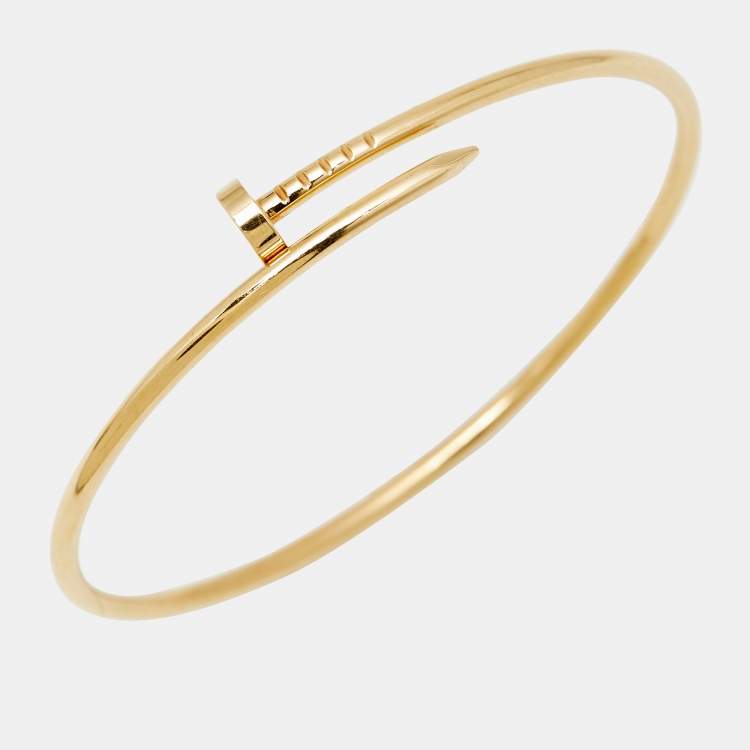 Pre Owned Cartier Juste Un Clou 18K Yellow Gold Small Model Bracelet 19