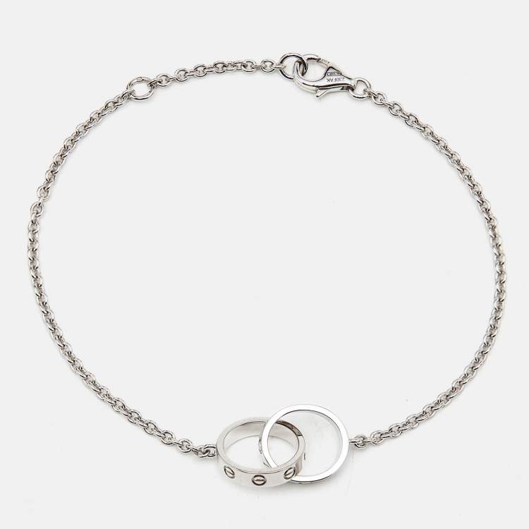 مملوكة مسبقًا Cartier Love Interlocking Motifs 18k White Gold Chain Bracelet