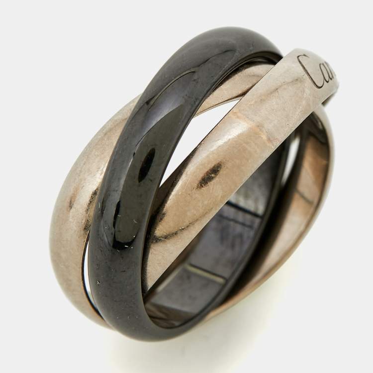 مملوكة مسبقًا خاتم كارتييه ترينيتي سيراميك ذهب أبيض عيار 18 مقاس 50