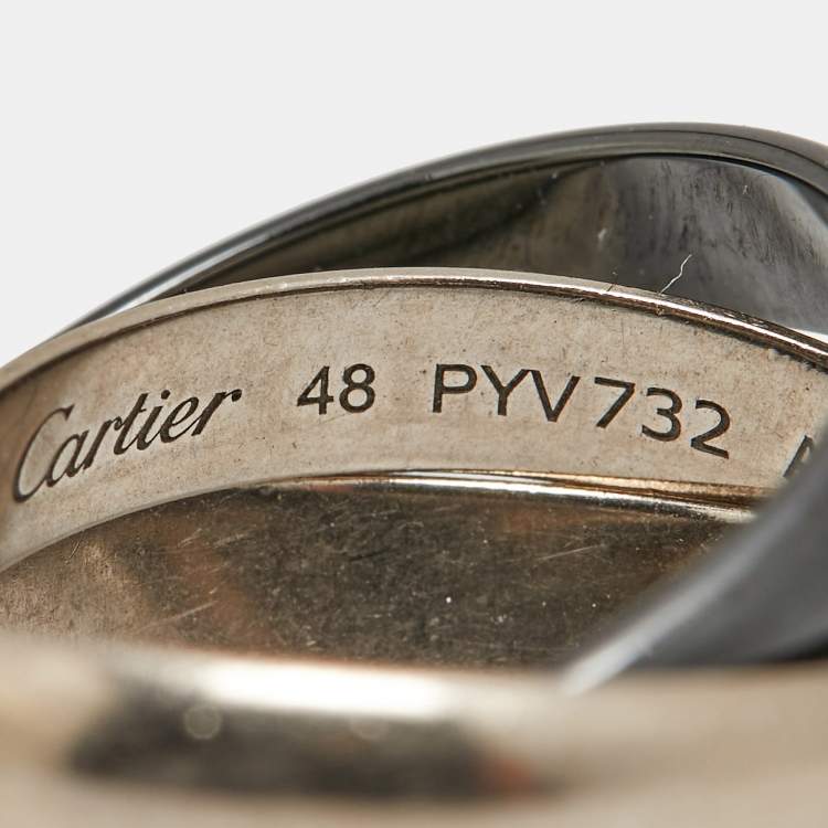 مملوكة مسبقًا خاتم كارتييه ترينيتي سيراميك ذهب أبيض عيار 18 مقاس 50