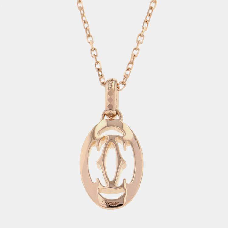 مملوكة مسبقًا Cartier Double C Diamond 18K Pink Gold Necklace