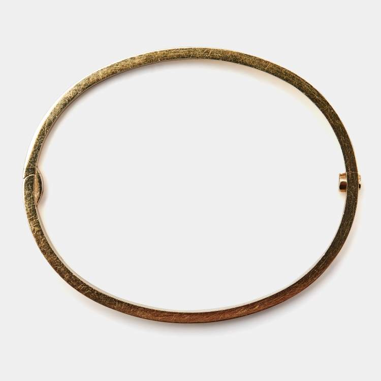 Pre Owned Cartier Love 6 Diamonds 18k Yellow Gold Small Model Bracelet 16