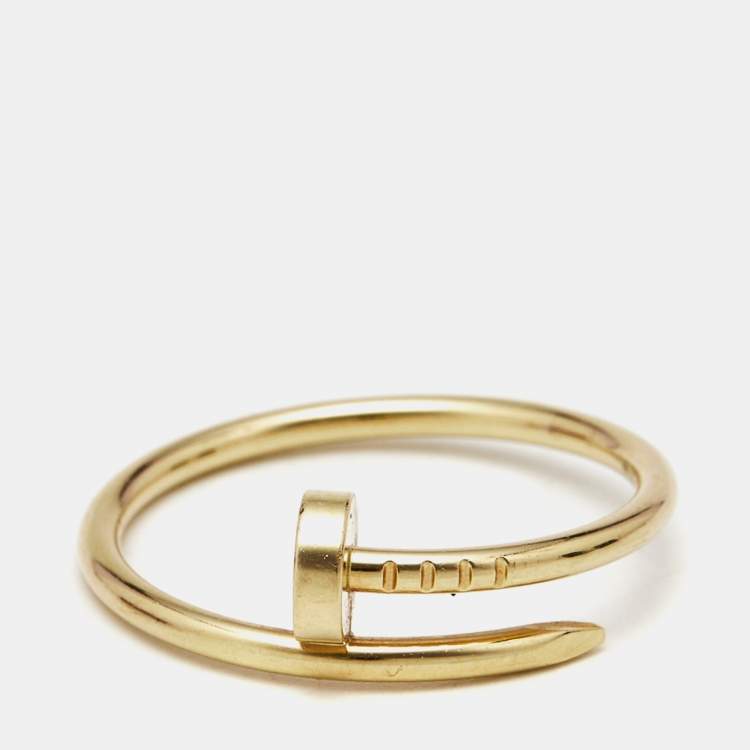 Pre Owned Cartier Juste Un Clou 18k Yellow Gold Small Model Ring Size 62