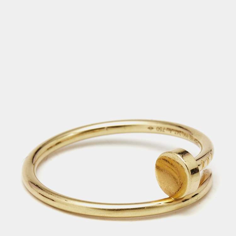 Pre Owned Cartier Juste Un Clou 18k Yellow Gold Small Model Ring Size 62