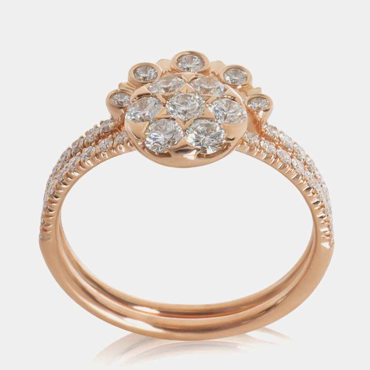 Pre Owned Cartier Diamond Etincelle 18K Rose Gold Diamond Ring EU 51