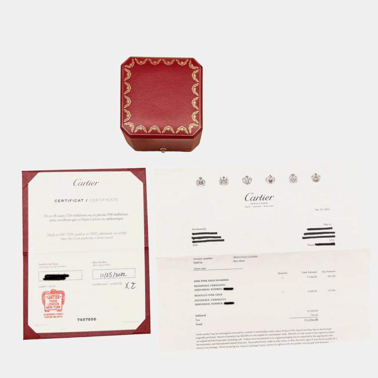 Pre Owned Cartier Diamond Etincelle 18K Rose Gold Diamond Ring EU 51