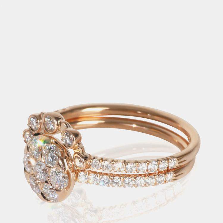 Pre Owned Cartier Diamond Etincelle 18K Rose Gold Diamond Ring EU 51