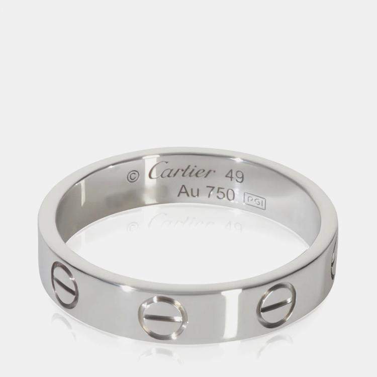Pre Owned Cartier Love 18K White Gold Ring EU 49