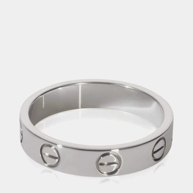 Pre Owned Cartier Love 18K White Gold Ring EU 49