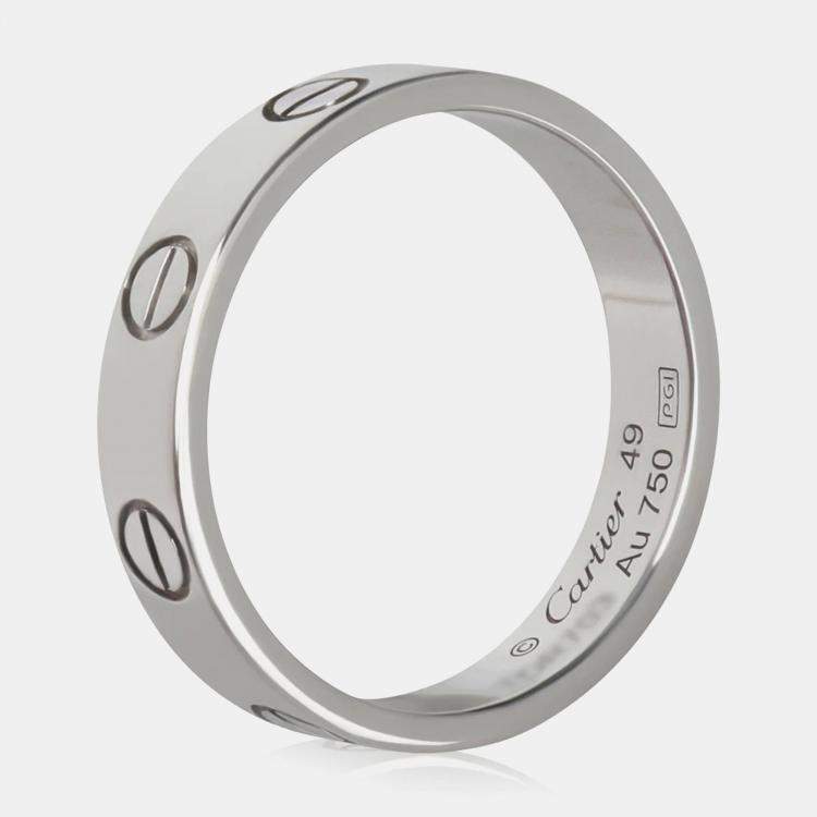 Pre Owned Cartier Love 18K White Gold Ring EU 49