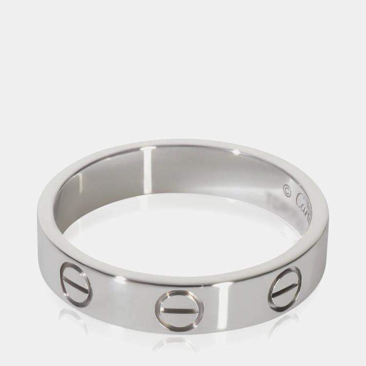 Pre Owned Cartier Love 18K White Gold Ring EU 49